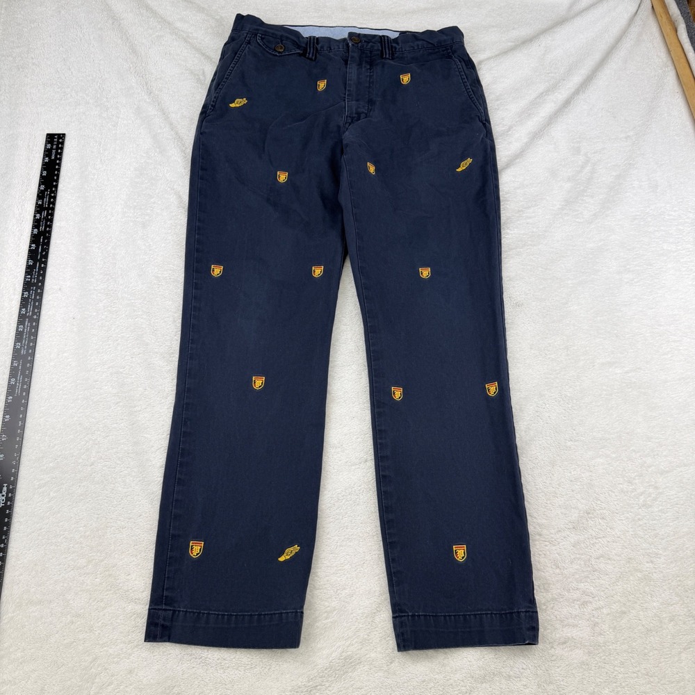 Polo Ralph Lauren Pants Mens 30X30 Slim Fit Straight Embroidered Logos Casual